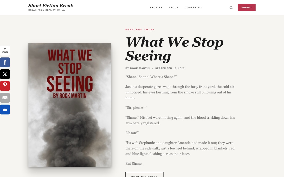 The shortfictionbreak.com homepage